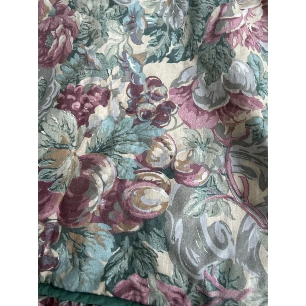 Vintage Floral Ruffled Pillow Shams Set of 2 Standard Cottage Granny Core